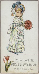 Menina, carregar, buquet de American School