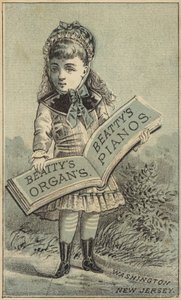 Menina, segurando, livro de American School
