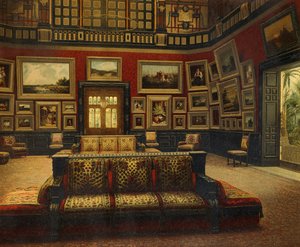 Great Hall, Hotel Van der Bilt em Nova Iorque, Ca 1840, Gravação a cores de American School