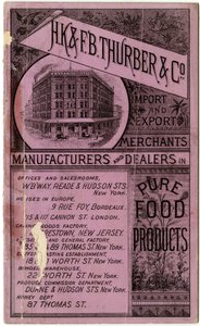 Livreto comercial HK & FB Thurber & Co., recto (brochura gravada) de American School