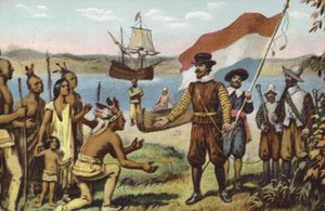 Henry Hudson pousando em Manhattan de American School