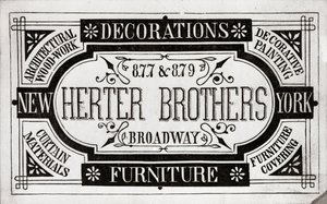 Herter Brothers, Decorações, Móveis, 877 e 879 Broadway, Nova York (litho [trade card]) de American School