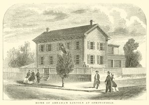Casa de Abraham Lincoln em Springfield (gravura) de American School