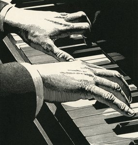 Ilustração das Mãos a Tocar um Piano de American School
