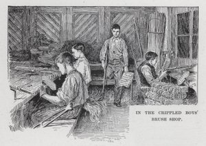 Na loja de escovas para aleijados (litho) de American School