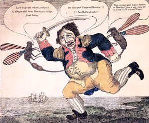 John Bull picou a agonia pelo Wasp e Hornet, c.1813 de American School