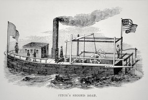 Segundo barco a vapor de John Fitch (1743-98) de American School