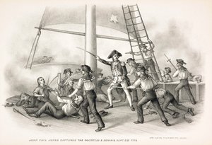 John Paul Jones captura o Countess & Serapis, 23 de setembro de 1779, pub.1885 de American School