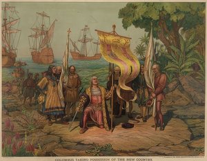Columbus pousa na ilha de San Salvador em 12 de outubro de 1492. 1893 de American School