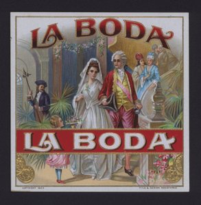 The Wedding, etiqueta de charuto (cromólito) de American School