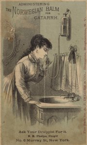 Senhora, tratando, catarro