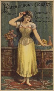 Senhora vestindo espartilho amarelo