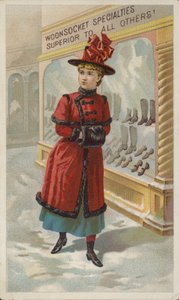 Senhora janela compras na neve