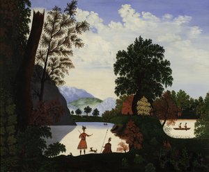 Paisagem com índios, 1880 de American School