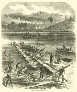 Colocando os pontões para o corpo de Sedgwicks, abril de 1863 de American School