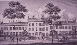 LeRoy Place em 1831, parte do que é agora Bleecker Street em Greenwich Village (gravura) de American School