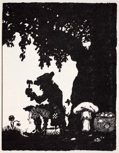 Leprechaun, do guia do mundo aos gnomos, fadas, duendes e outras pessoas pequenas por Thomas Keightley (1789-1872) publicado em 1880, (gravura de BW) de American School