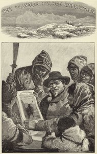 Tenente Schwatka mostrando ao esquimaux o Illustrated London News de American School