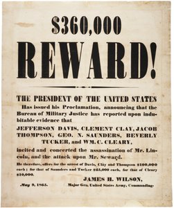 Recompensa do assassinato de Lincoln, 9 de maio de 1865