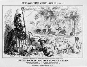 Pequena Bo-Peep e sua ovelha tola, publicada por TW Strong, Nova York, 1861