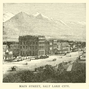 Rua principal, Salt Lake City (gravura) de American School