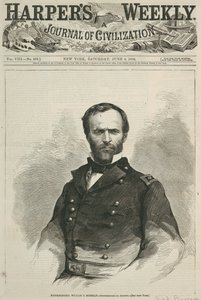 Major-General William T. Sherman, primeira página do Harpers Weekly, 1864 (gravura em madeira)
