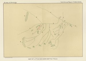 Mapa do campo de batalha Little Big Horn