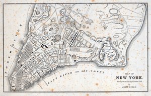 Mapa de Nova Iorque (litho) de American School
