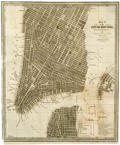 Mapa da Cidade de Nova Iorque [em Manhattan, tão ao norte quanto a 36th Street] de American School