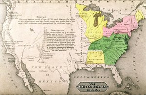 Mapa dos Estados Unidos em 1803, de &39;Todo o nosso país: O passado e o presente dos Estados Unidos, histórico e descritivo&39;, de John Warner Barber e Henry Hare, 1861