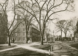 Massachusetts Hall, Universidade de Harvard, Cambridge (fotogravura) de American School
