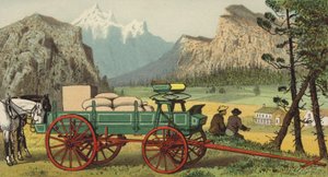 Homens e cavalos descansando de American School