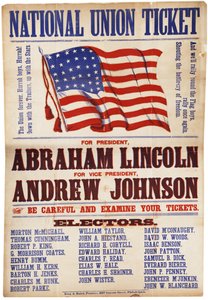 Bilhete da União Nacional. ... Lincoln e Johnson, a união para sempre, 1864