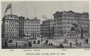Jornal (Park) Row em 1870 (litho) de American School