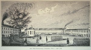 Penitenciária de Ohio, Columbus, Ohio, c.1847 (gravura) de American School