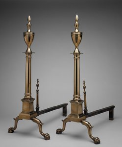 Par de andirons de American School