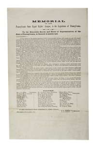 Liga dos Direitos Iguais do Estado da Pensilvânia, Memorial da Liga dos Direitos Iguais do Estado da Pensilvânia, à Assembléia Legislativa da Pensilvânia, 20 de janeiro de 1865 de American School