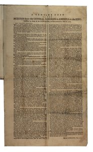 Petição do Congresso Geral na América ao Rei, Congresso Continental, 26 de outubro de 1774