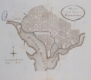Plano da cidade de Washington como originalmente estabelecido em 1793 de American School