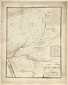 Plano da batalha travada perto de Camden, a 16 de agosto de American School