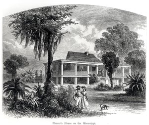 Casa do plantador no Mississippi, gravada por JH Ellawell de American School