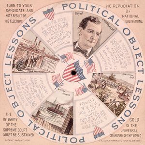Lições de objeto político, cartaz da campanha presidencial americana para William McKinley (1843-1901) c.1897