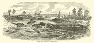 Frota de porteiros passando a barragem em Alexandria, em maio de 1864 de American School