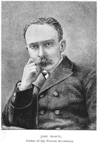 Retrato de Jose Marti (1853-95) da história de Cuba por Murat Halstead, publicado em 1898 de American School