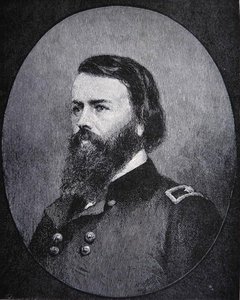 Retrato do major-general John Pope (lito) de American School