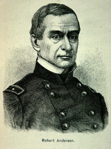 Retrato do Major Robert Anderson (1805-71) (lito) de American School