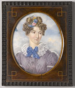 Retrato de uma jovem mulher (miniaure marfim) de American School