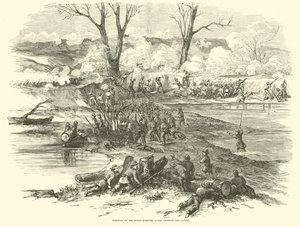Posição do sexto Missouri após atravessar a baía, em dezembro de 1862 de American School