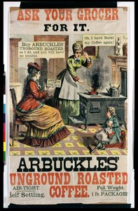 Poster publicidade Arbuckles Unground café torrado