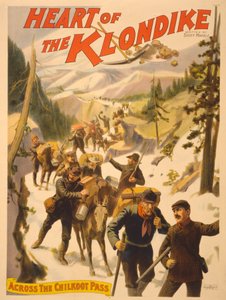 Poster publicidade Coração do Klondike por Scott Marble, 1897